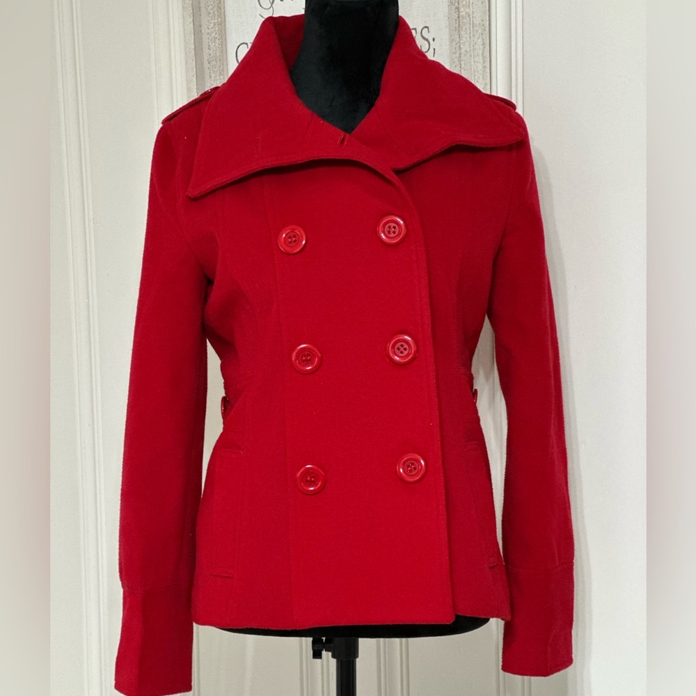 Fabulous CACHE Paris Red Coat Sz 170 Small